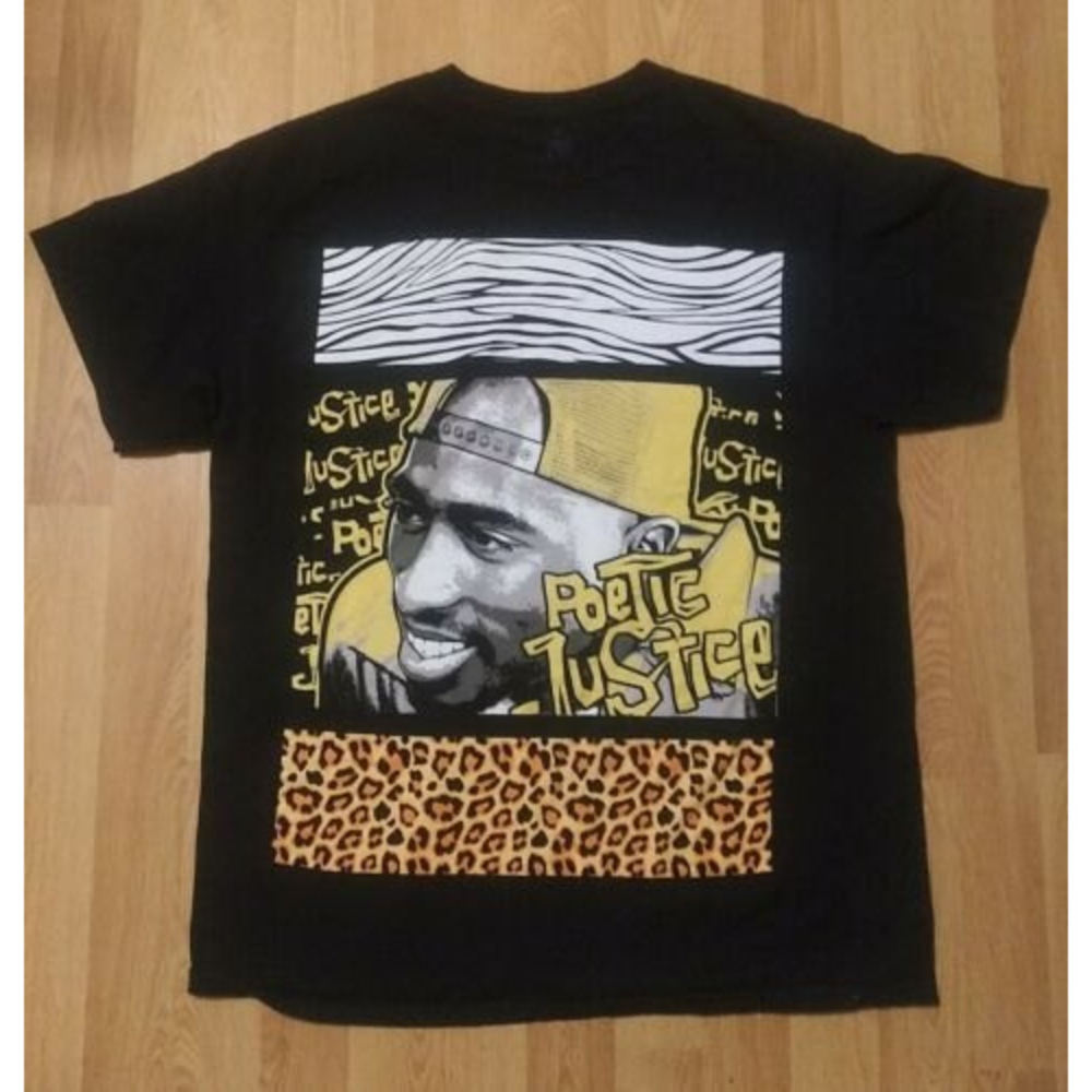 Poetic Justice Tupac Shirt Black SZ Large Rap Hip Hop Tee T Shirt